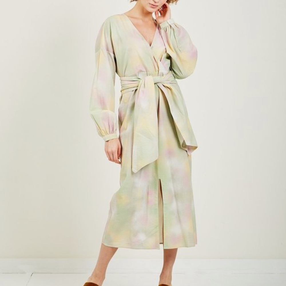 Tie dye Nikki dress, long sleeve, tie waist